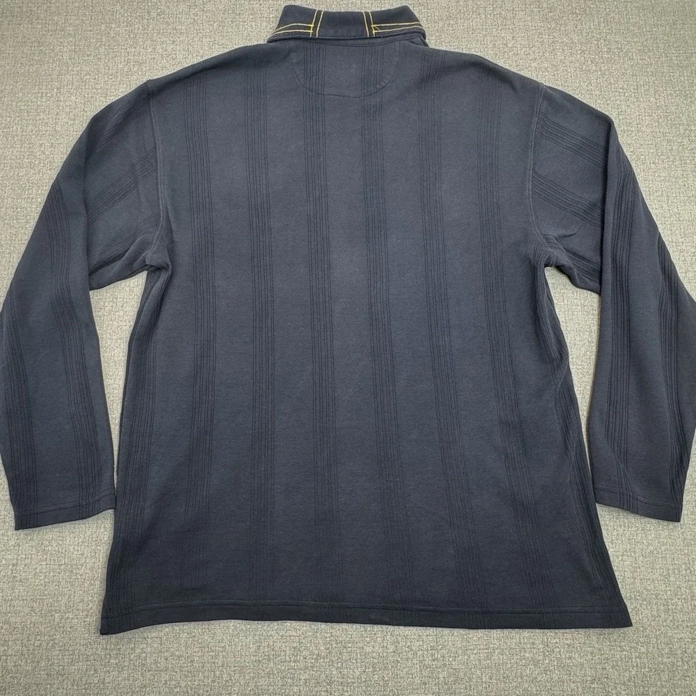 Chaps Ralph Lauren Long Sleeve Polo Shirt Navy Blue Crest Logo Men's Size L